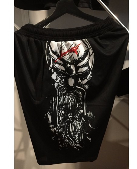 Black Mesh Shorts Struck Viking by Nordic Worlds