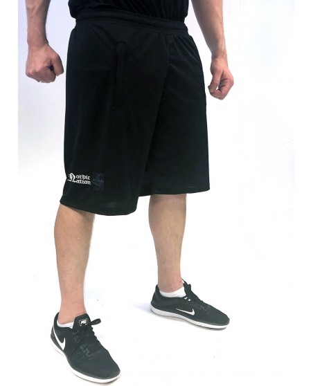 Black Mesh Shorts Struck Viking by Nordic Worlds