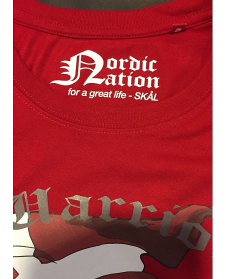 Holger Danske Cotton Premium T-shirt Front Red