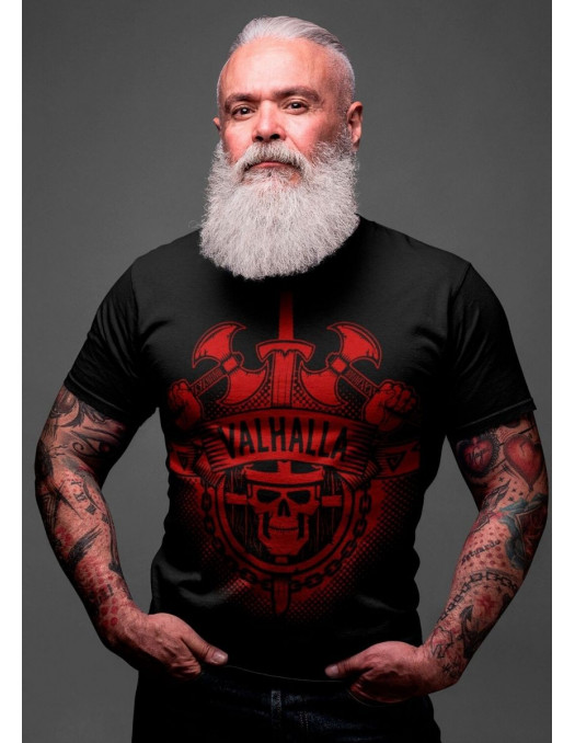 Valhalla Red T-shirt by Nordic Worlds Premium Cotton