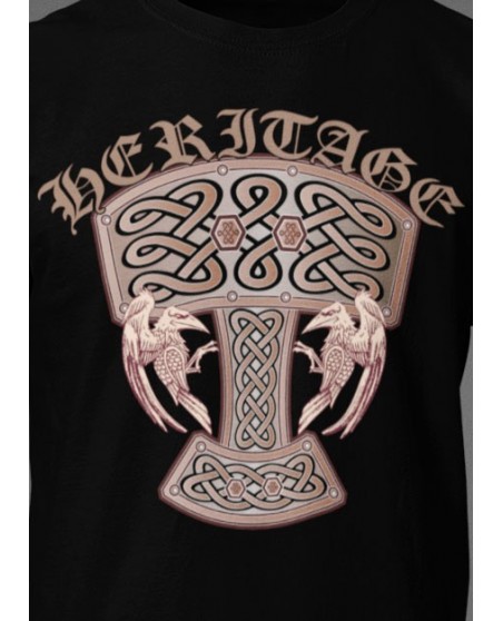 Heritage Hammer T-Shirt Black by Nordic Worlds Premium Cotton