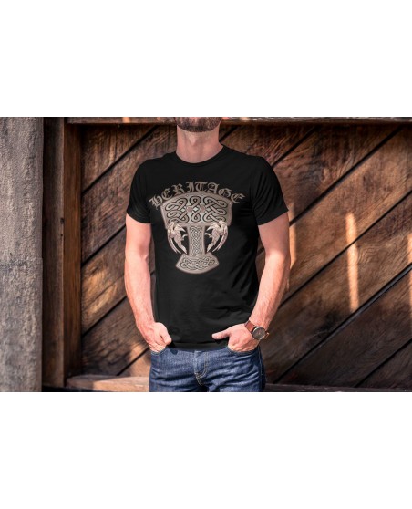 Heritage Hammer T-Shirt Black by Nordic Worlds Premium Cotton