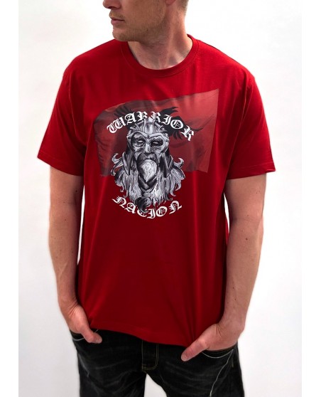 Warrior Nation T-Shirt Red by Nordic Worlds Premium Cotton