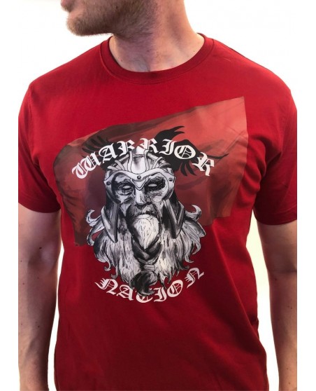Warrior Nation T-Shirt Red by Nordic Worlds Premium Cotton
