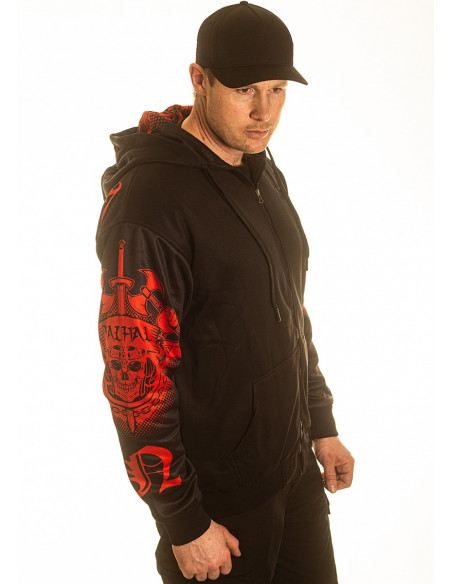 Valhalla Rising ZipHoodie BlackNRed by Nordic Worlds Premium Collectors Edition