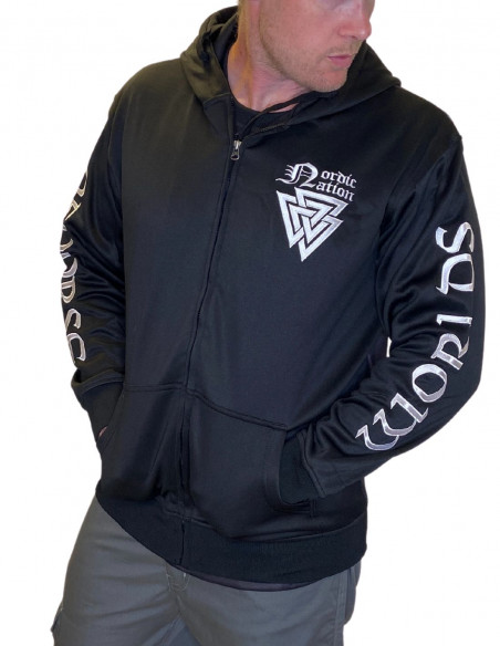 Worlds of Norse ZipHoodie Viking Valknut by Nordic Worlds