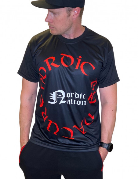 Viking Beast Triple Horn T-Shirt Black/White/Red