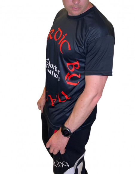 Viking Beast Triple Horn T-Shirt Black/White/Red