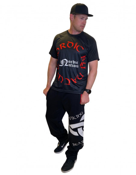 Viking Beast Triple Horn T-Shirt Black/White/Red