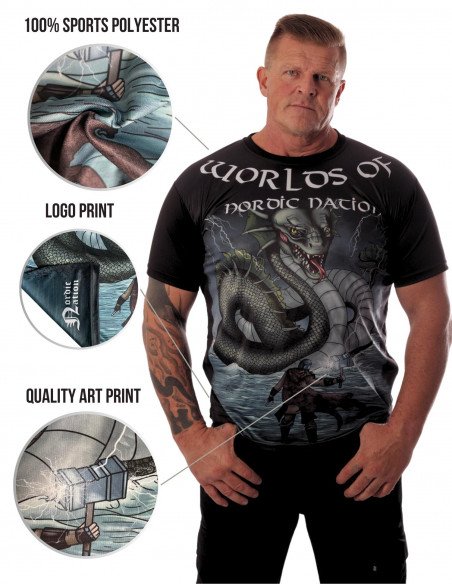 Midgard Serpent T-Shirt Colored by Nordic Worlds