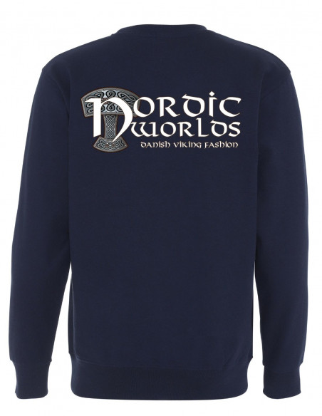Mjølnir Crewneck Sweatshirt Navy Blue by Nordic Worlds