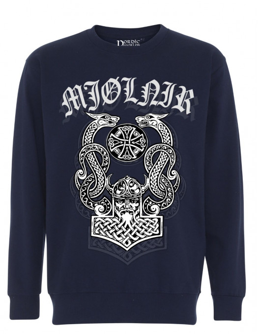 Mjølnir Crewneck Sweatshirt Navy Blue by Nordic Worlds