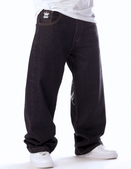 Baggy Only God Can Judge Washed Black Jeans