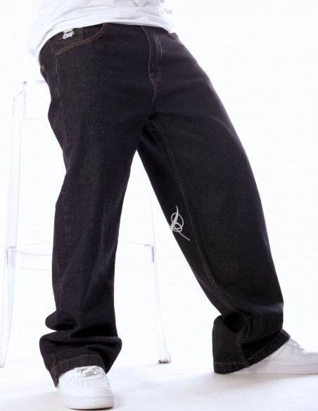 Baggy Only God Can Judge Washed Black Jeans