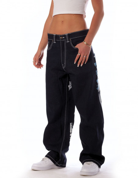 BSAT HUSTLA Baggy Jeans BlueNWhite *Legacy Edition*