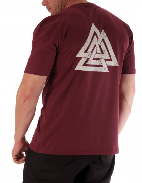 Nordic Worlds Odins Valknut Bordeaux T-Shirt