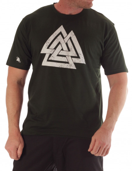 Nordic Worlds Odins Valknut Forrest Green T-Shirt