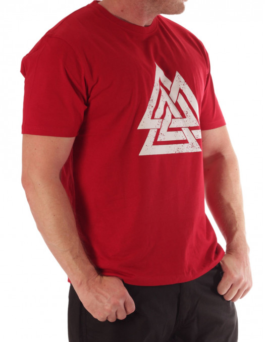 Nordic Worlds Odins Valknut Red T-Shirt