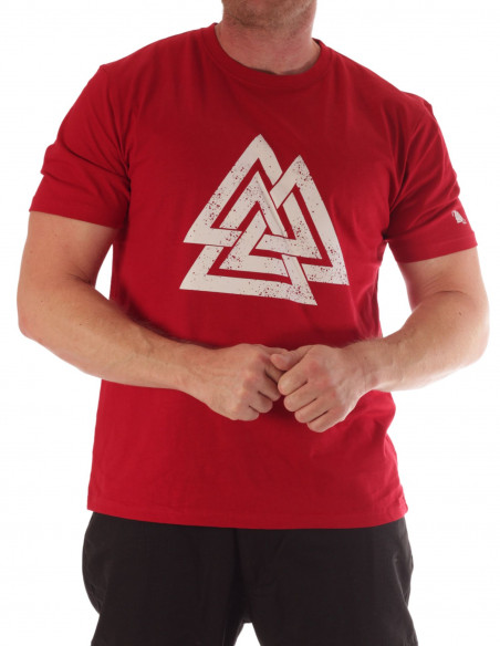 Nordic Worlds Odins Valknut Red T-Shirt
