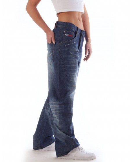 FAT313 Renew Legend Jeans Med Blue Stone Washed Baggy