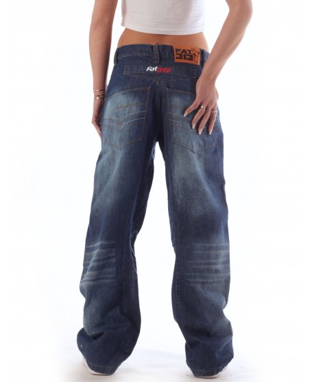 FAT313 Renew Legend Jeans Med Blue Stone Washed Baggy