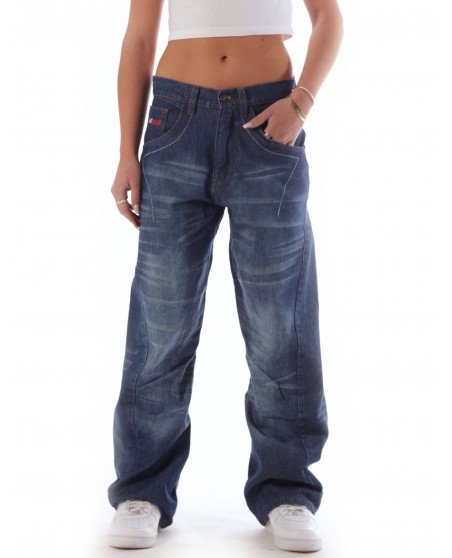 FAT313 Renew Legend Jeans Med Blue Stone Washed Baggy