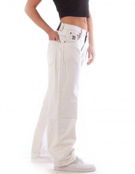 BSAT Bronx Baggy Jeans White n Black