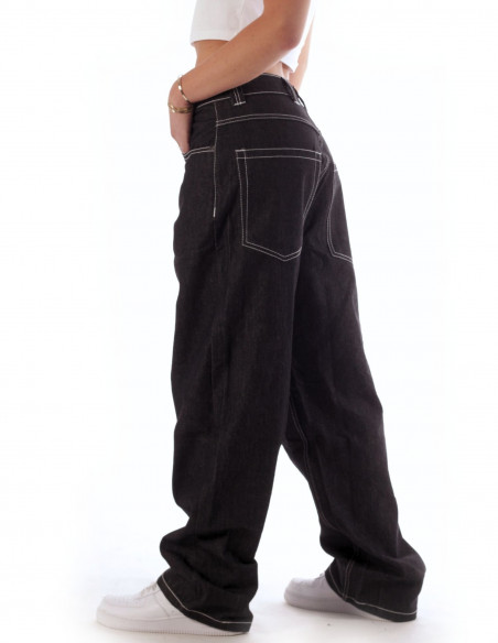 BSAT Stickman The Skater *1st Edition* Raw Black Baggy Jeans