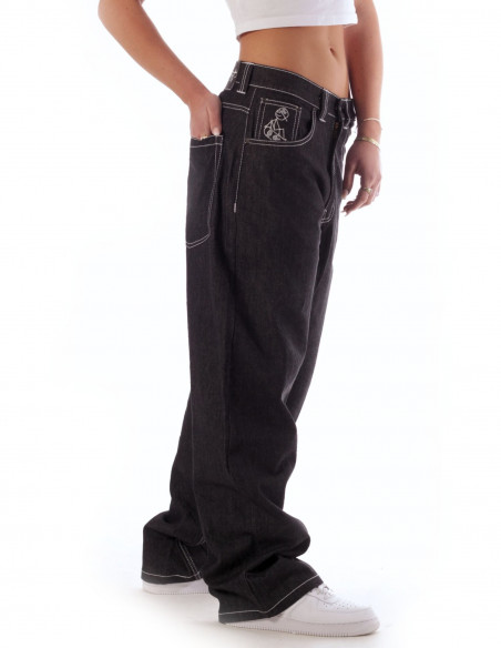 BSAT Stickman The Skater *1st Edition* Raw Black Baggy Jeans