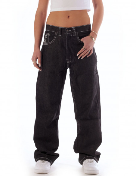 BSAT Stickman The Skater *1st Edition* Raw Black Baggy Jeans