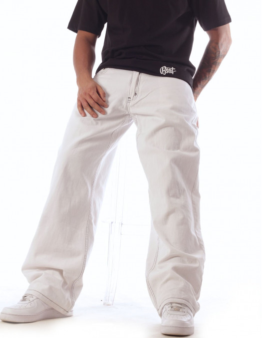 BSAT Bronx Baggy Jeans White n Black