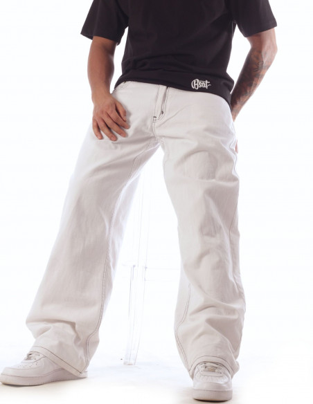 BSAT Bronx Baggy Jeans White n Black