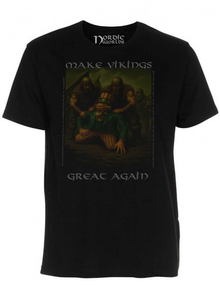 Nordic Worlds Make Vikings Great Again Uncle Sam Black T-shirt