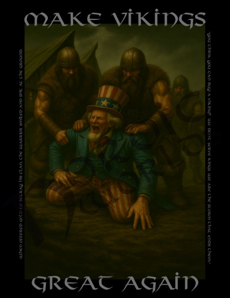 Nordic Worlds Make Vikings Great Again Uncle Sam Black T-shirt