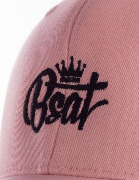 BSAT Bronx Crown Embroidery Cap Athletic Shape Pink Rose