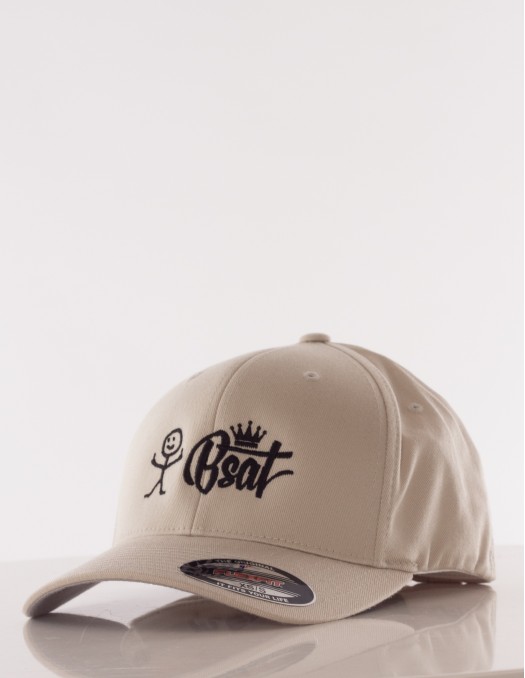 BSAT Stickman Embroidery Cap Shape Beige