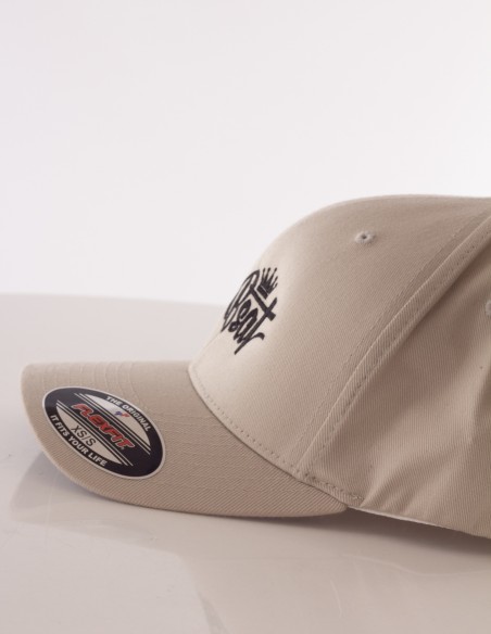 BSAT Stickman Embroidery Cap Shape Beige